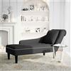 vidaXL Chaise longue con cuscino e bracciolo destro in velluto nero
