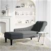 vidaXL Chaise longue con cuscino e bracciolo destro in tessuto grigio scuro