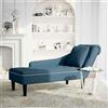 vidaXL Chaise longue con cuscino e bracciolo destro in velluto blu
