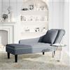 vidaXL Chaise longue con cuscino e bracciolo destro in velluto grigio scuro