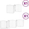 vidaXL Cancelletto per cani 9 pezzi con porta Pieghevole Bianco 450 cm Legno di pioppo