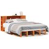 vidaXL Letto in legno massiccio senza materasso marrone cera 135x190 cm legno massiccio