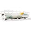 vidaXL Letto da giorno con cassetti bianco 80x200 cm in legno di pino