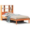vidaXL Letto in legno massiccio con ripiano senza materasso Wax brown 75x190 cm