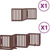 vidaXL Cancelletto per cani 9 pezzi con porta Pieghevole Marrone 450 cm Legno di pioppo