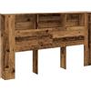 vidaXL Testiera con ripiani, effetto legno vecchio 180x18,5x102,5 cm