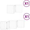 vidaXL Cancelletto per cani 9 pezzi con porta Pieghevole Bianco 450 cm Legno di pioppo