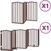 vidaXL Cancelletto per cani 9 pezzi con porta Pieghevole Marrone 450 cm Legno di pioppo