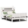 vidaXL Letto in legno massiccio con ripiano senza materasso bianco 140x200 cm pino
