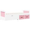vidaXL Letto da giorno con 5 cassetti senza materasso Bianco Rosa 90x200cm