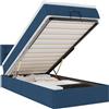 vidaXL Ottomana con materasso e LED Tessuto blu 90x190 cm