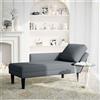 vidaXL Chaise longue con cuscino e bracciolo destro in velluto grigio scuro