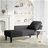 vidaXL Chaise longue con cuscino e bracciolo destro in velluto nero