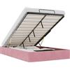 vidaXL Ottoman letto senza materasso rosa 120x200 cm velluto