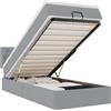 vidaXL Ottomana con materasso e LED in tessuto grigio chiaro 90x190 cm