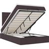 vidaXL Ottomana con materasso e LED in tessuto marrone scuro 120x190 cm