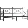 vidaXL Letto da giorno allungabile senza materasso nero 90x200 cm acciaio