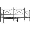 vidaXL Letto a castello senza materasso nero 90x200 cm in acciaio