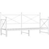 vidaXL Letto da giorno allungabile senza materasso bianco 80x200 cm in acciaio