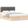 vidaXL Struttura letto con testiera imbottita grigio scuro 140 x 190 cm