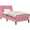 vidaXL Struttura letto con materasso con materasso rosa 80 x 200 cm in velluto