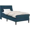 vidaXL Struttura letto con materasso con materasso blu 80 x 200 cm velluto