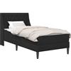 vidaXL Struttura letto con materasso con materasso nero 90 x 200 cm in velluto