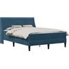 vidaXL Struttura letto con materasso con materasso blu 120 x 200 cm velluto