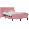 vidaXL Letto con materasso Rosa 140 x 190 cm Velluto