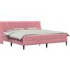 vidaXL Struttura letto con materasso con materasso rosa 200 x 200 cm in velluto