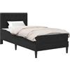 vidaXL Letto con materasso e testiera, nero, 80 x 200 cm, velluto