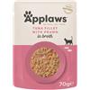 Applaws Buste in Brodo per Gatti Adulti Cibo Umido Complementare 70g - Filetto di Tonno con Gamberetti - 12x70 gr - In Brodo