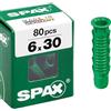SPAX 4100000600307 - Tassello SD 6X 30 nylon, 80 pezzi, verde, 6 x 30 mm