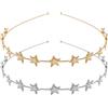 BUOKSLLY Pack of 2 Women's Star Headbands, cerchietto per capelli ragazza, accessorio per capelli, fascia per capelli per ragazze, cerchietto con brillantini, stella, elegante per feste e tutti i