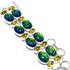 "Fatto a mano" Bracciale in argento sterling 925 con pietra preziosa opale di fuoco tripla, ...