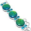 "Fatto a mano" Bracciale in argento sterling 925 con pietra preziosa opale di fuoco tripla, ...