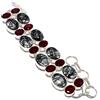 "Fatto a mano" Bracciale in argento sterling 925 con pietre preziose di giada rossa e quarzo...
