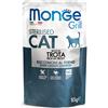 Monge Grill Sterilised Cat Bocconcini in Jelly con Trota 85 g Alimento Umido per Gatti Sterilizzati