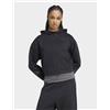 Adidas Womens adidas Felpa Z.n.e. Corta Con Zip Integrale - Nero, nero