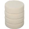 HOMCOM Pouf, rotondo, in peluche, telaio in metallo, fino a 120kg, Φ40x45H cm, Beige | Aosom Italy