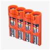 Storacell Powerpax Slimline - Contenitore per batterie AAA, Contiene 4 batterie, Colore: Arancione