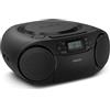 Philips TAZ2200 CD Soundmachine portatile CD e cassette, Radio FM, Bluetooth 6.0, Riproduzione USB, Ingresso audio, Boost bassi dinamici, Altoparlanti stereo 6W, CA/Batteria, Maniglia - Argento
