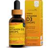 Nutravita Vitamina D3 Gocce 1000 UI - 60ml | 2000 gocce - Colecalciferolo vegetariano - Supporta ossa e sistema immunitario