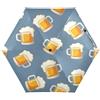 RPLIFE Ombrello compatto con tazze da birra in stile cartone animato, ombrello leggero e resistente, protezione UV per donne, ombrelli da viaggio per sole