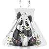 RPLIFE Vestito estivo da bambina, carino panda con spalline sottili a trapezio, abito da spiaggia per ragazze