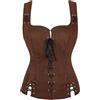 KBOPLEMQ Renaissance - Gilet da donna da pirata, corsetto medievale, costume gotico, steampunk, cosplay, top con lacci, corsette, reggicalze vittoriane, vintage, rinascimentale, Halloween