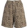 XuanXmy Shorts da Donna in Denim con Stampa Leopardata, Jeans Vintage a Vita Alta a Gamba Dritta Tipo Bermuda