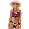 RPLIFE - Costume da bagno da donna, motivo bandiera olandese, Aruba, con fiocco laterale, bikini estivo da donna
