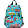 RPLIFE Carino Cartoon camion dei pompieri blu bambino ragazzo zaino con guinzaglio bambini scuola zaini mini asilo zaini