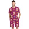 RPLIFE Pigiama estivo da uomo, composto da maglietta e pantaloncini, taglie S-XXL